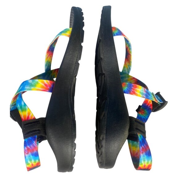 Chaco Hiking Sandals Womens 10 Z/1 Classic Rainbow Tie Dye Multicolor Worn Once - Picture 7 of 9